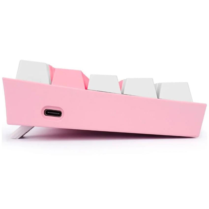 Teclado Redragon Fizz Pro Mecanico Blanco Rosa Switch Red